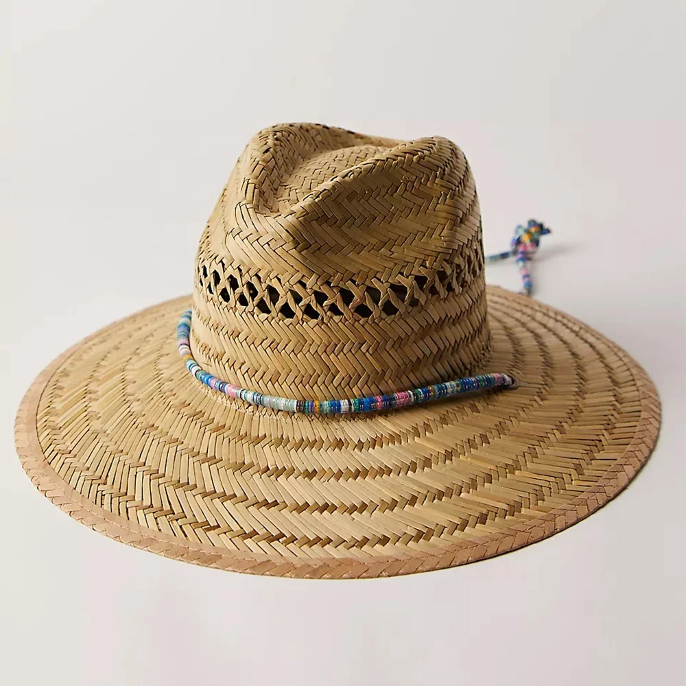 Wholesale beach western unisex summer sun sombreros de paja life guard fishing surf Beach Sun shade Lifeguard  Straw Hat
