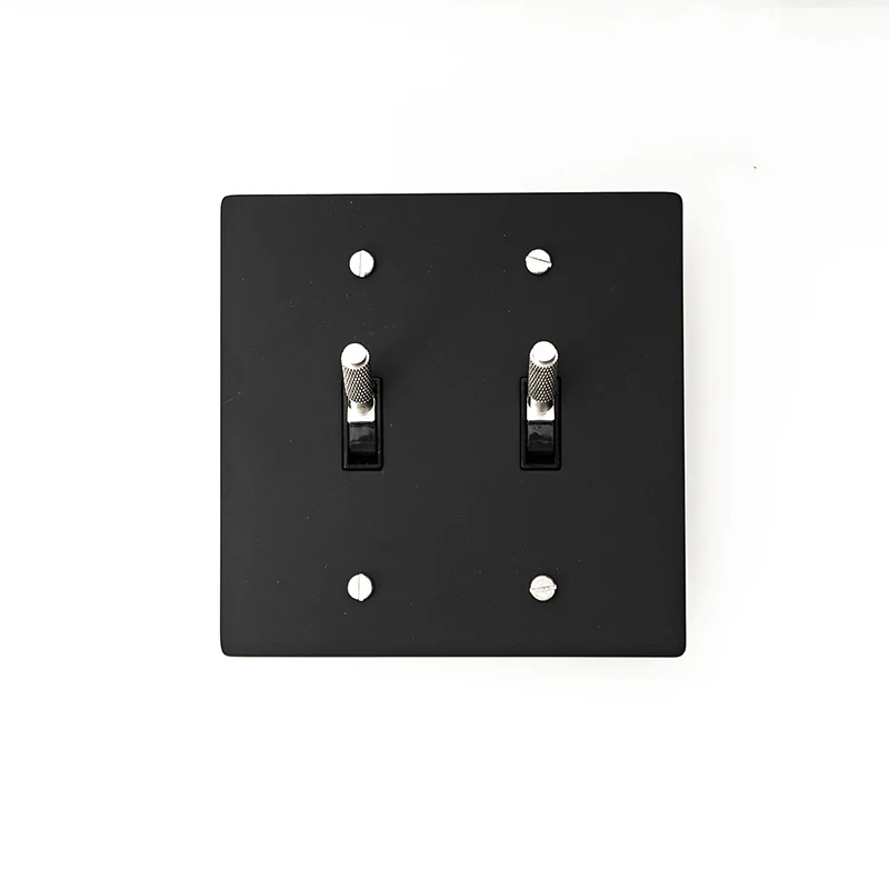 American Standard Black Brass Plate Home Hotel Upscale Sliver Toggle Pull Switch LED Dimmer GFCI 15V USB Socket Type-C CS-0350