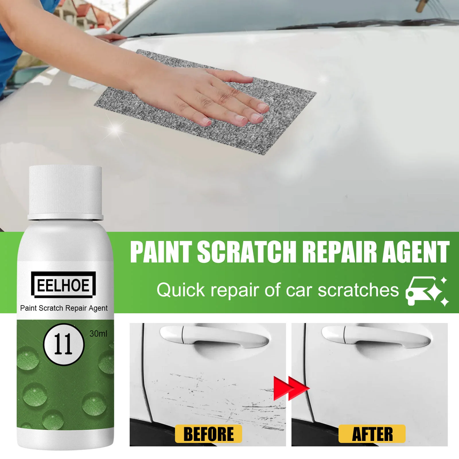 EELHOE Automotive Scratch Repair Fluid Car paint Remove scratch repair Clean paint car wax maintenance agent scratch cloth
