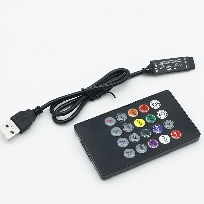 RGB светодиодный контроллер синхронизации музыки 20-клавишный пульт дистанционного управления DC5V USB низкого напряжения ритм совместим с музыкальным освещением решение!