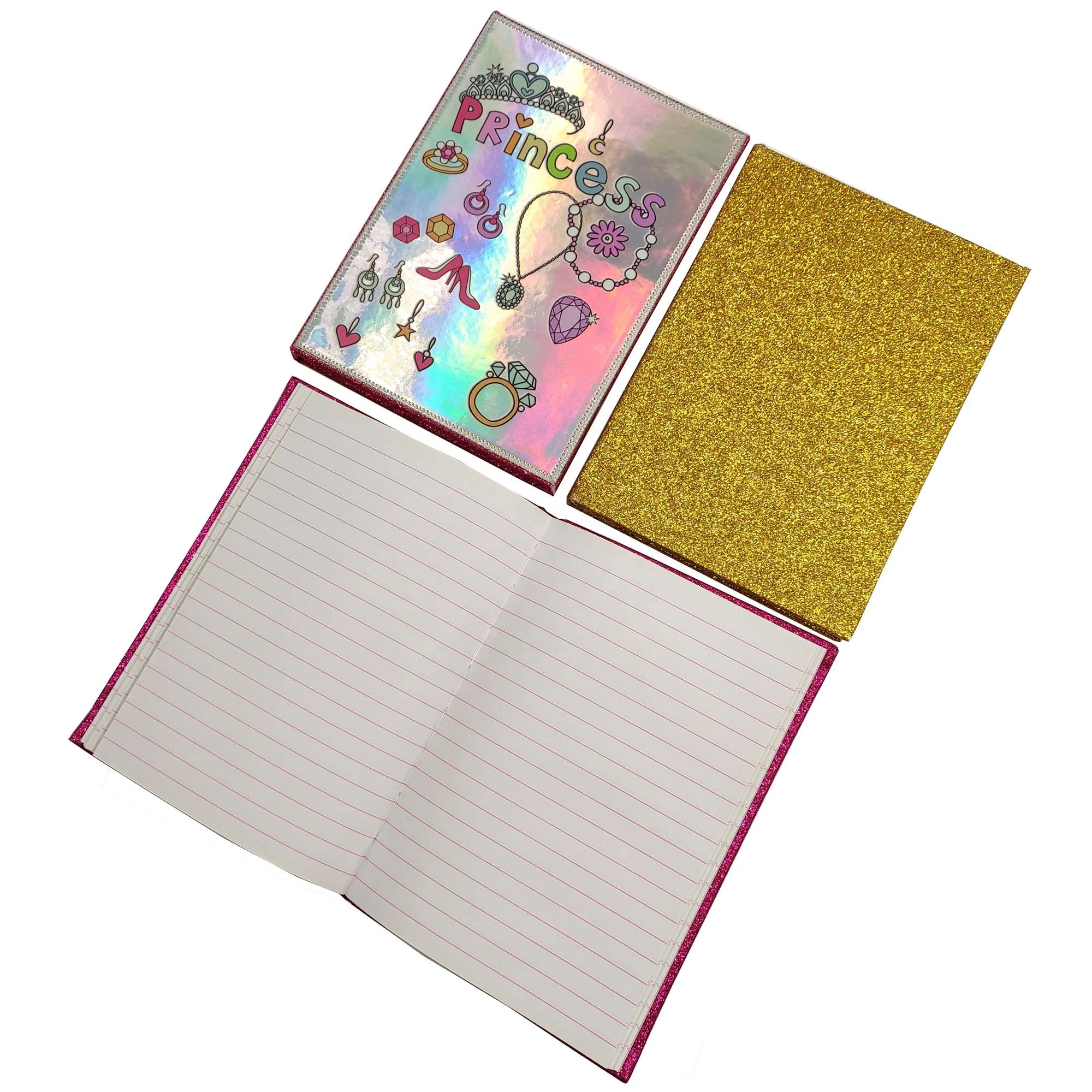 Princess Laser PVC iridescent glitter cover gift notebook for girl