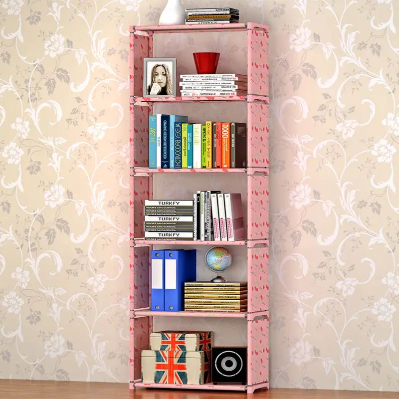 Wholesales Adjustable Bookshelf Kids Bedroom Simple Bookcase Bookshelf with Ladder DIY Bookshelf