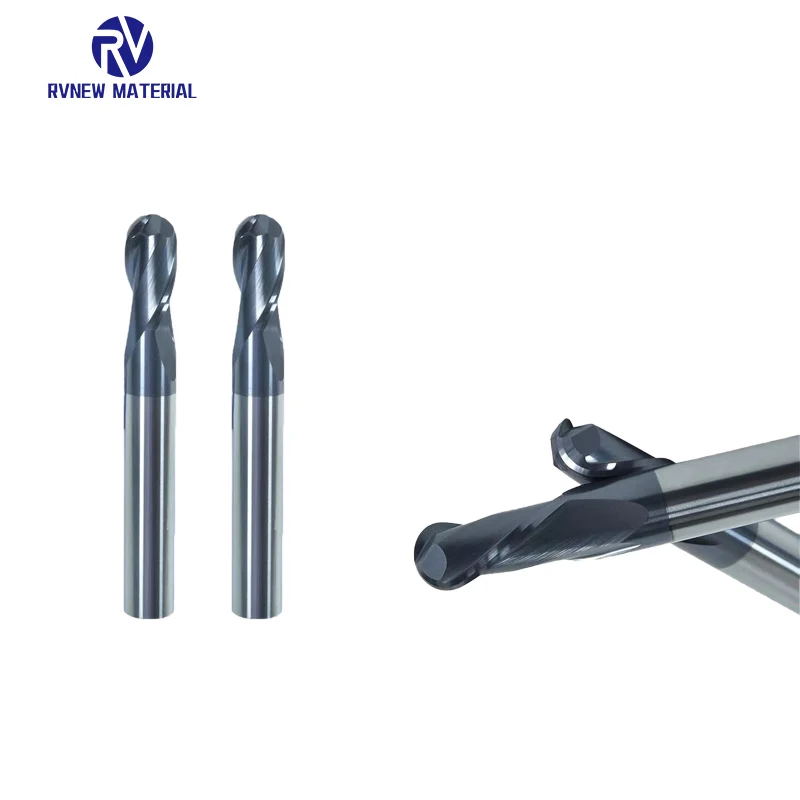  2Flutes 45HRC solid carbide milling cutter ball nose end mill tungsten