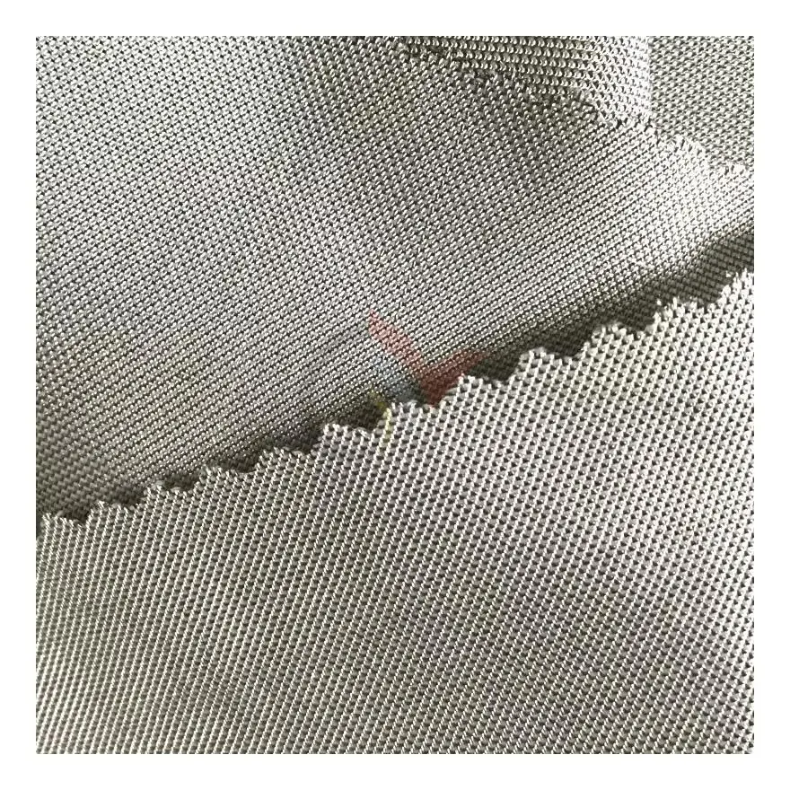 Высококачественное серебристое волокно полиэстер проводящая Безопасность Защита от электромагнитных помех тканая ткань