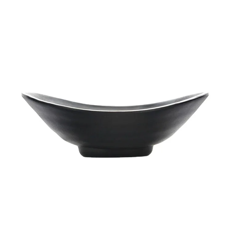 100% Matt Black Melamine Dinnerware Dishes Luxury Dinnerware Set  Kitchen Ware Restaurant Oval Dish