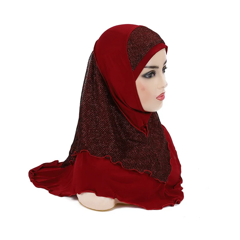 Wholesale Double Loop Hijabs Jersey Lazy Women Hijab Malaysia Women Jersey Scarves Instant Shawls Women Solid Plain Crepe