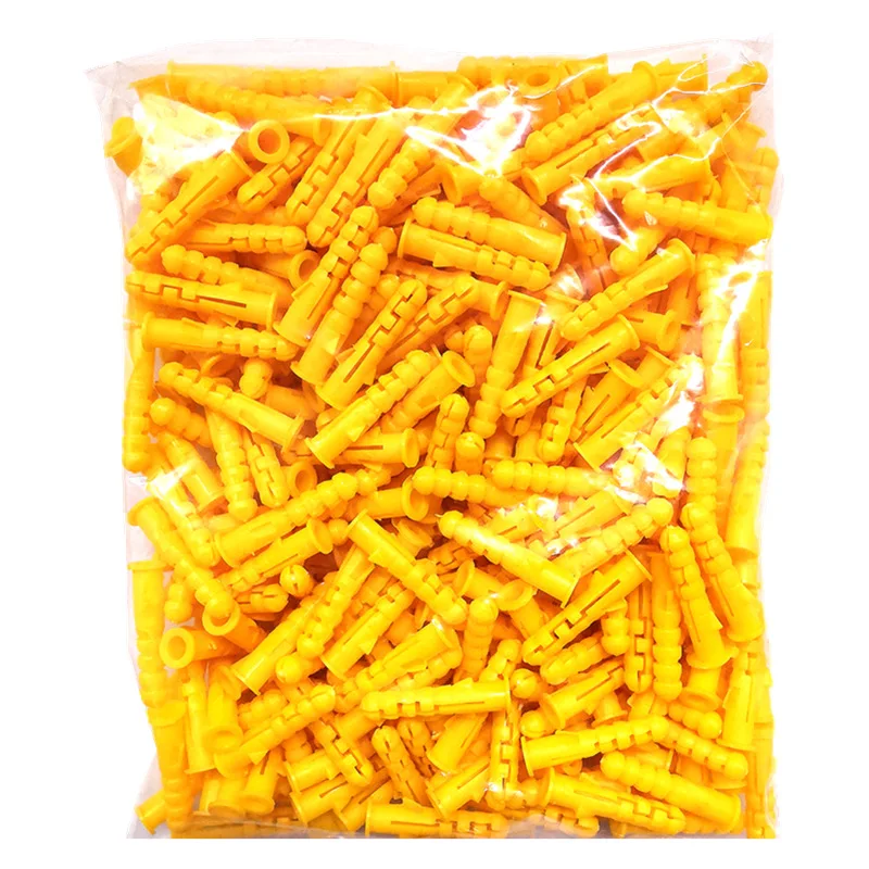 M6 M8 M10 M12 Ribbed Plastic Anchor Wall Plastic Expansion Pipe Tube Wall Plugs For Self-tapping Screws