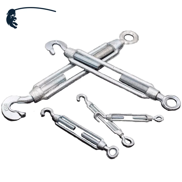 BAOT 3/8*6 Double Hooks Open Body with Toggle Form Aligner Forged Eye Hook Galvanized Turnbuckle