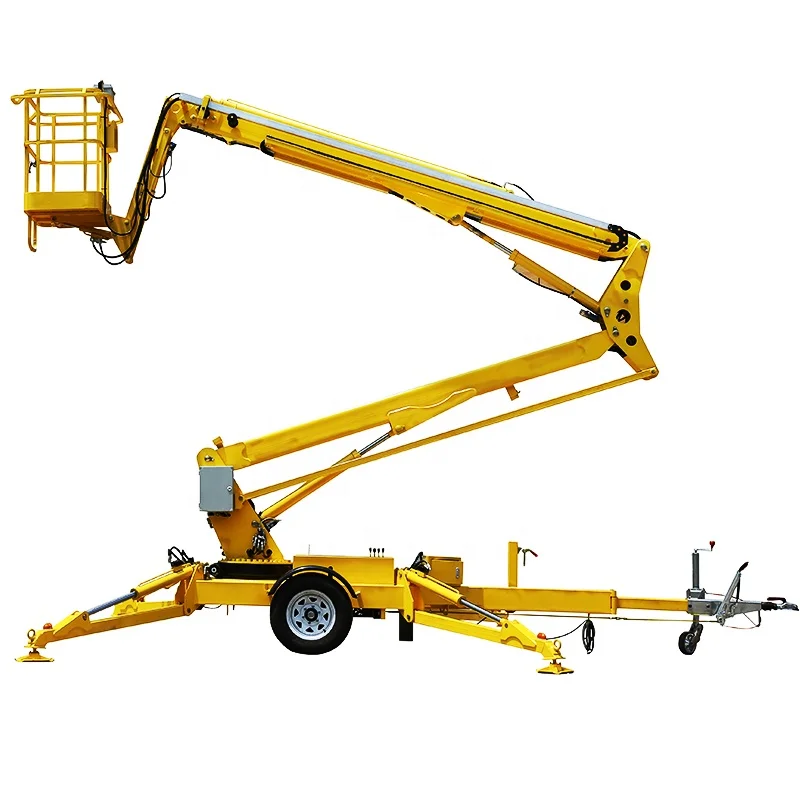 electricity boom lift trailer articulated portable  cherry picker spider boom lift 25 mt spider boom liftaerial platform