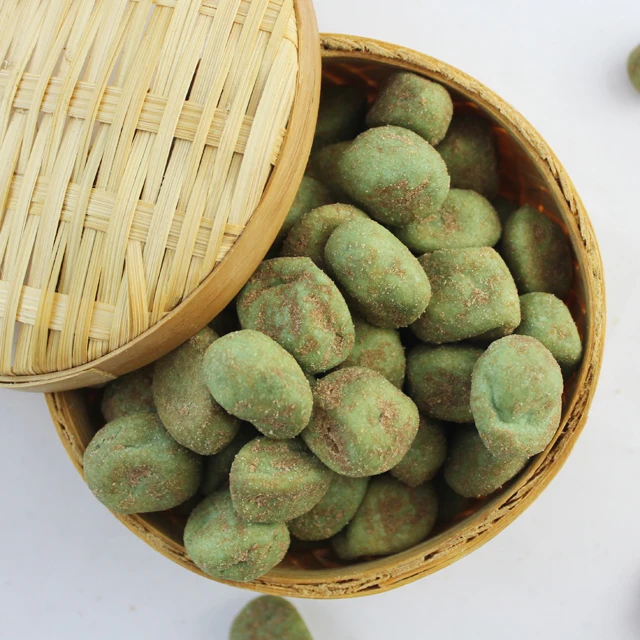 Арахис с покрытием васаби, закуски плоской формы