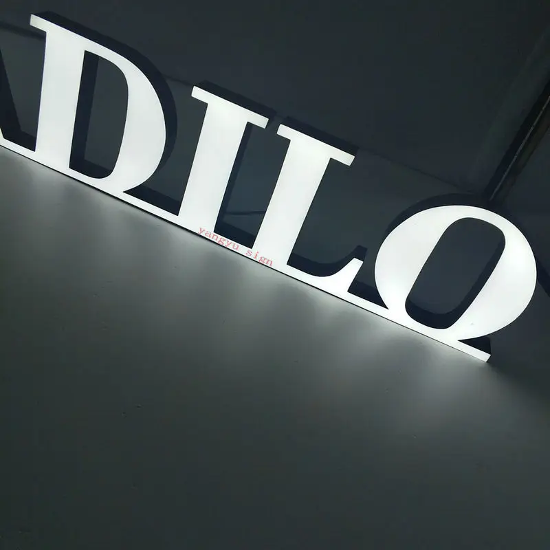 Custom Indoor reception Sign Wholesale Cheap Acrylic 3d Illuminated Letter Sign Led Light Epoxy Resin Letters Sign Board