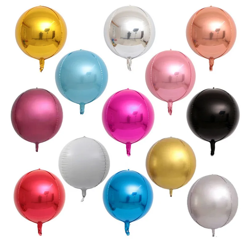 Inflatable balloon 22 Inch Pure Color sphere Aluminum round ballon 4D foil Balloon for balloons party decorations