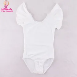 Flutter Sleeve Toddler Baby Leotard White Girls Blank Wholesale Ruffled Ballet Leotards