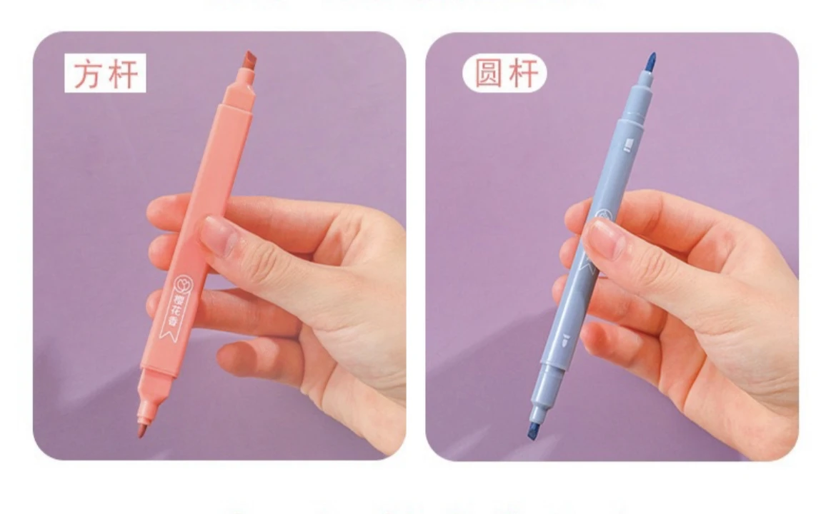 Wholesale 320 Sets per Carton Double-Head Watercolor Marker Pen Fragrance Girl Hand Account Highlighter School Stationery Set
