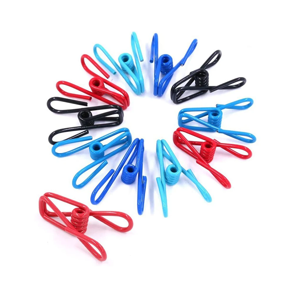 5.5CM Clothes Multi-Purpose Hanging Clips Hooks Metal Wire Clip Windproof Clothespin Metal Clips