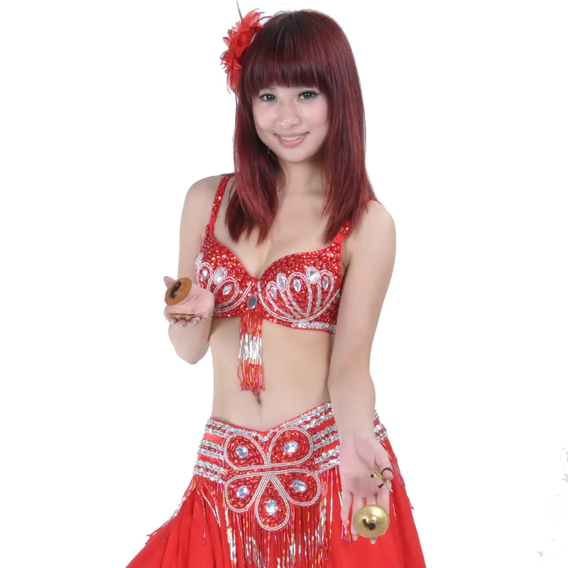 professional beads and Sequins belly dance performance costumes BellyQueen