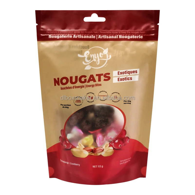 Custom Biodegradable Food Packaging Eco Friendly Bags Printed for Food Compostable Zip Bag Tea Stand Up Paper Pouch for Snacks