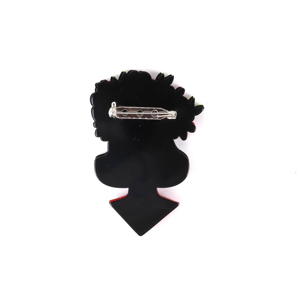 Creative Japanese geisha garland Chinese girl red cheongsam sequin acrylic brooch for women