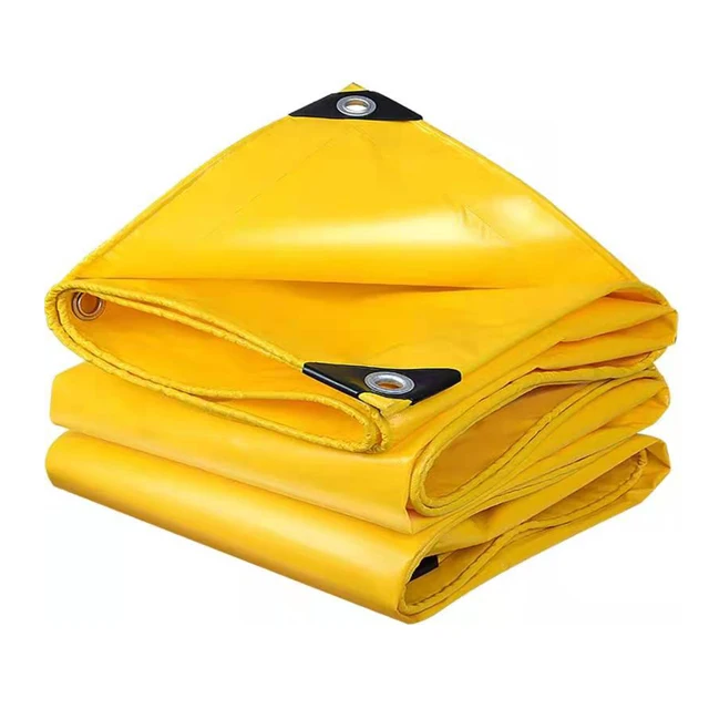 500gsm Medium weight Yellow Water proof tear resistance Wholesale pvc coated tarpaulin fabric stock lot