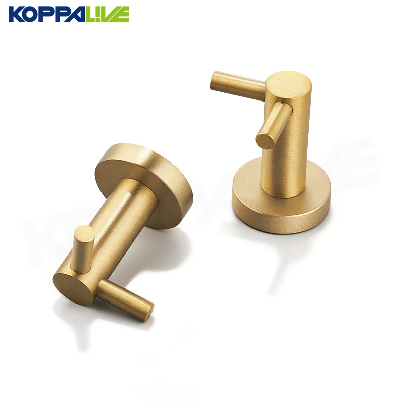 Koppalive modern bedroom bathroom wall mount clothes holders robe hook brass coat hanger hooks rack