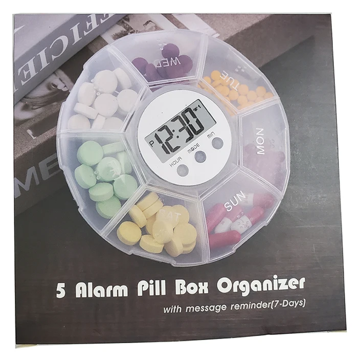 J&R Wholesale 5 Daily Alarms Message Record Vibration Mini Portable Smart Food Grade Healthy Take Medicine Timer Personal Alarm