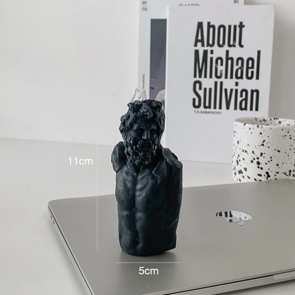 Paraffin Black White Art Candles Sculptural Greek Statue Torso Candle Human Body Scented Candles