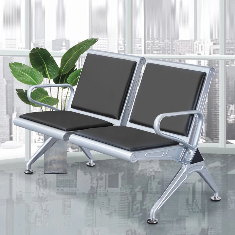 Ergonomic Airport Chair Stainless Steel Waiting Room Bench for Hospitals and Public Lounges  High Hardness Electroplated Finish