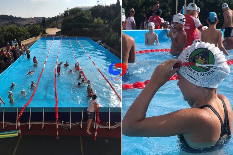 Heavy-Duty PVC 25m large above ground rectangular steel frame pool for swim club academy swimmers swimming training