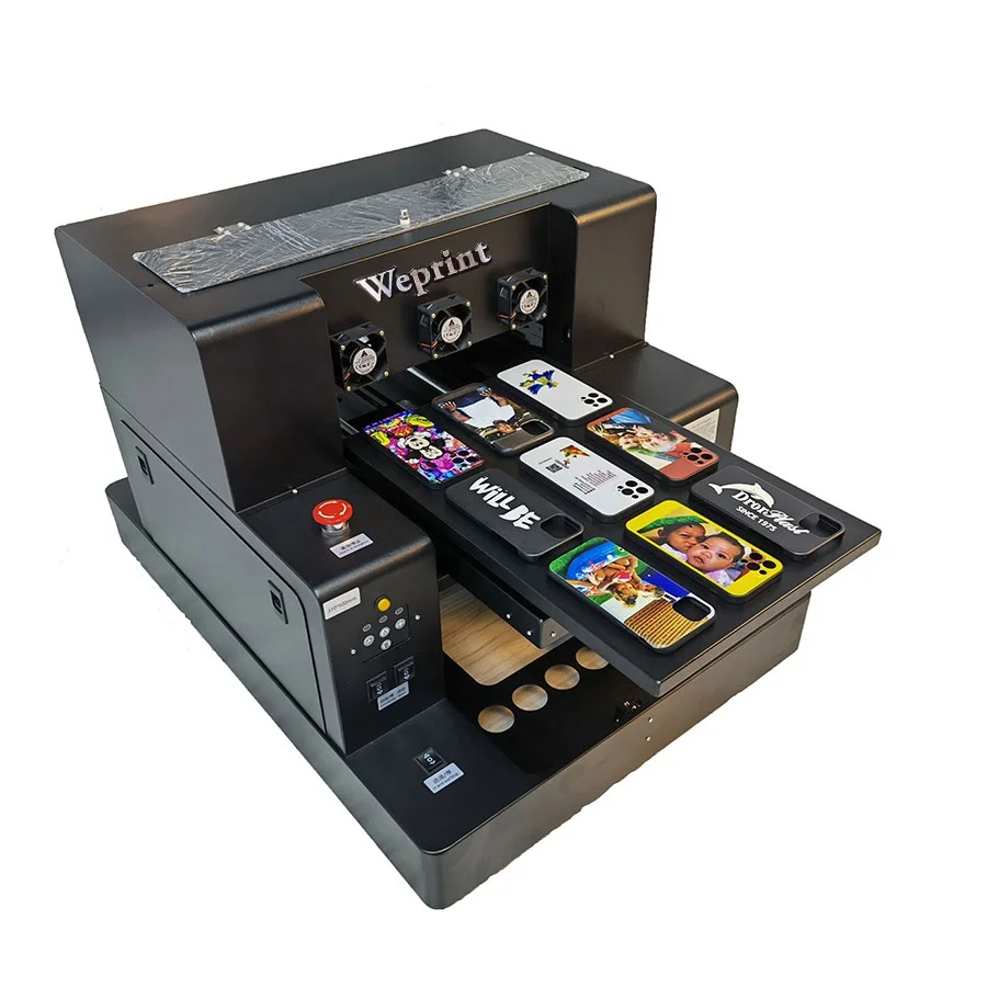 UV Flatbed Printing Machine A4 UV Ink Printer For Plastic Phone Case Wood Acrylic Metal Cylinder PVC ID Card UV Printer