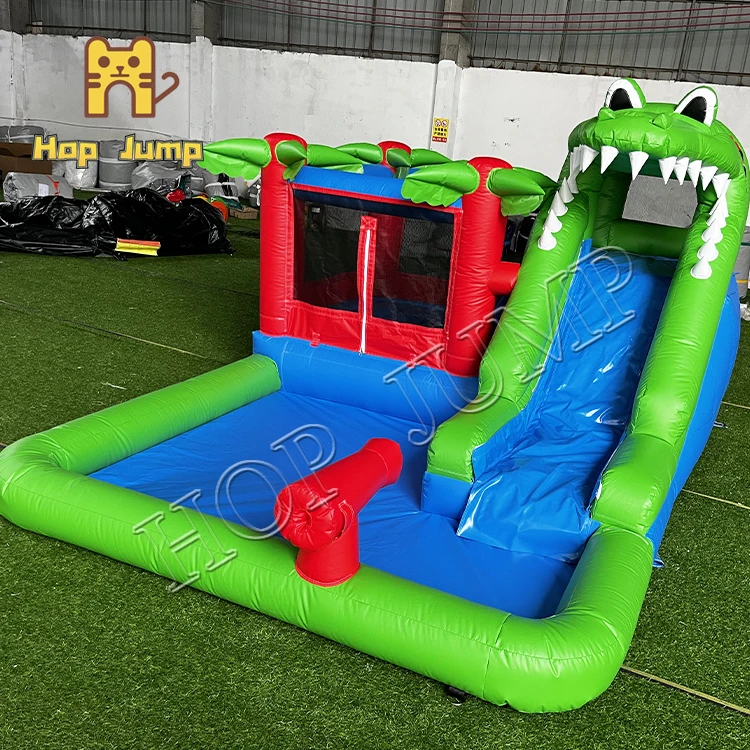 indoor mini crocodile inflatable bouncer white bounce house with pool for kids outdoor travel fun 38kg total