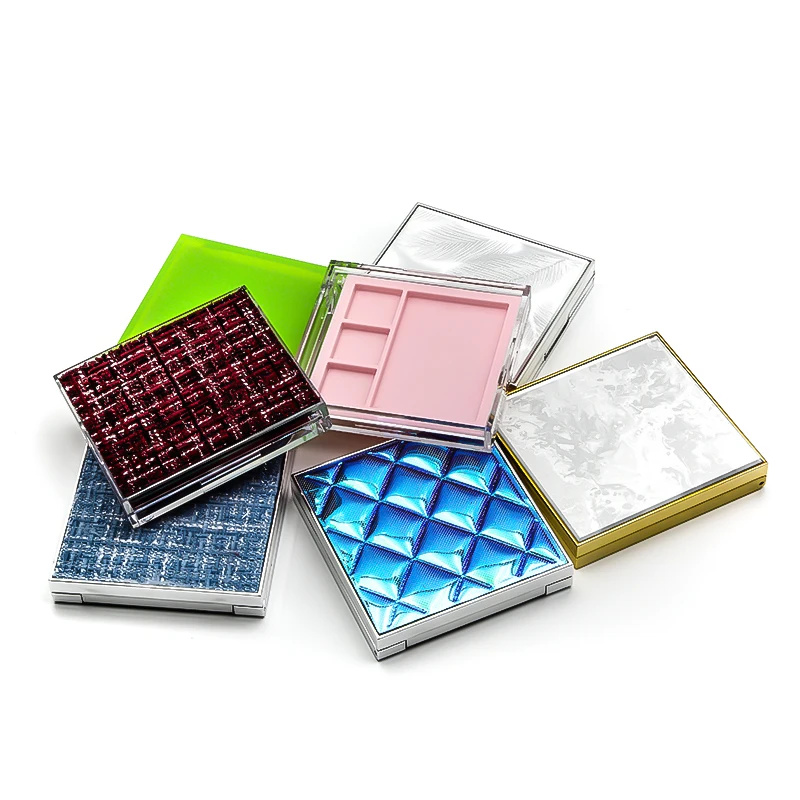 Square 7 Grill Eyeshadow Palette Packaging Blush Box Customizable Plastic Design Empty Eyeshadow Packaging