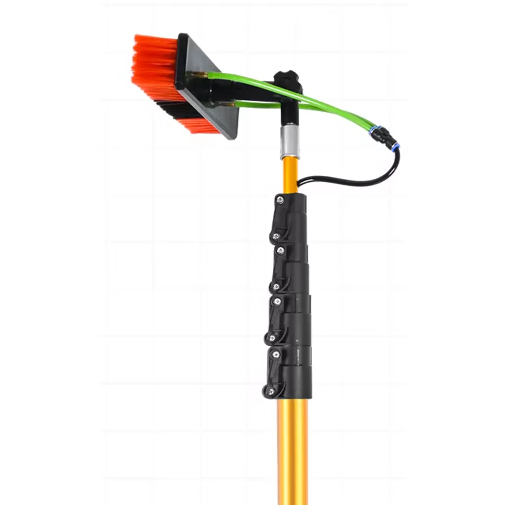 7.3 Meters Window Cleaning Equipment Aluminum Long Reach Water Fed Pole Solar Panel Cleaning Brush For Household Use