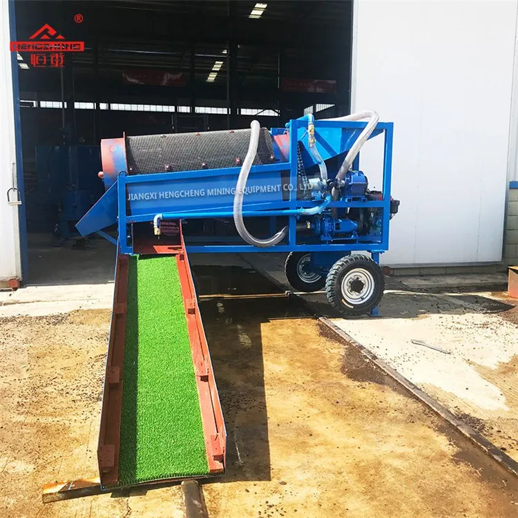 Alluvial Gold Mining Equipment Diesel Engine Mobile  Trommel Screen Price Portable Diamond Wash Plant For Sale