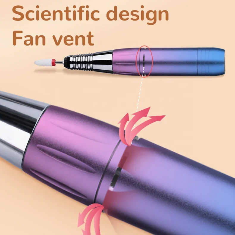 Professional Manicure Pedicure Kit Portable Nail File Cordless 35000 RPM Manicure Machine Electric Nail Drill Machine