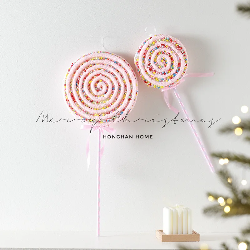 Christmas Festive & Party Supplies Multicolor Lollipop With Bow Polymer Clay Christmas Candy Ornaments
