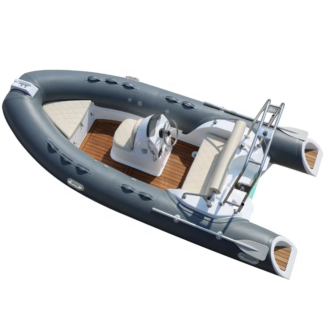 CE 4.3m China Hypalon Sport RIB Boat Fiberglass Hull New Inflatable Fishing Boat with Motor Cheap RIB430 Rowing Boat