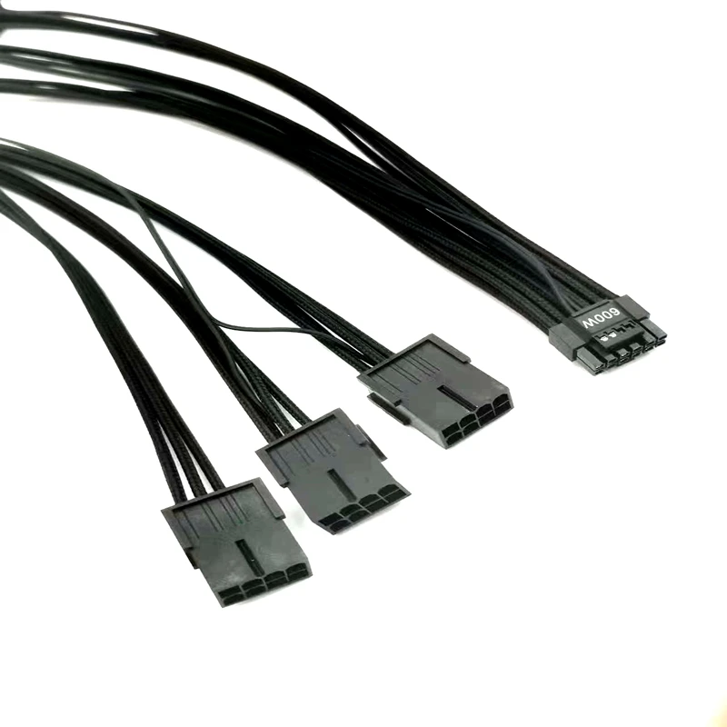 Cryo-PC 30cm 16Pin to 3 * 8(6+2) Pin PCIE GPU Cables PVC PSU Extension Cable Mini 12+4 Pin Connector Graphics Card Power Supply