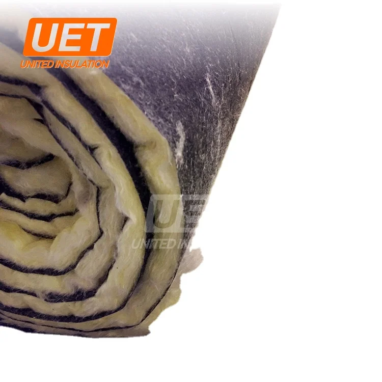 50mm thick Glass Wool Blanket Duct liner with aluglass aluminum foil FSK facing or black fiberglass cloth for HVAC