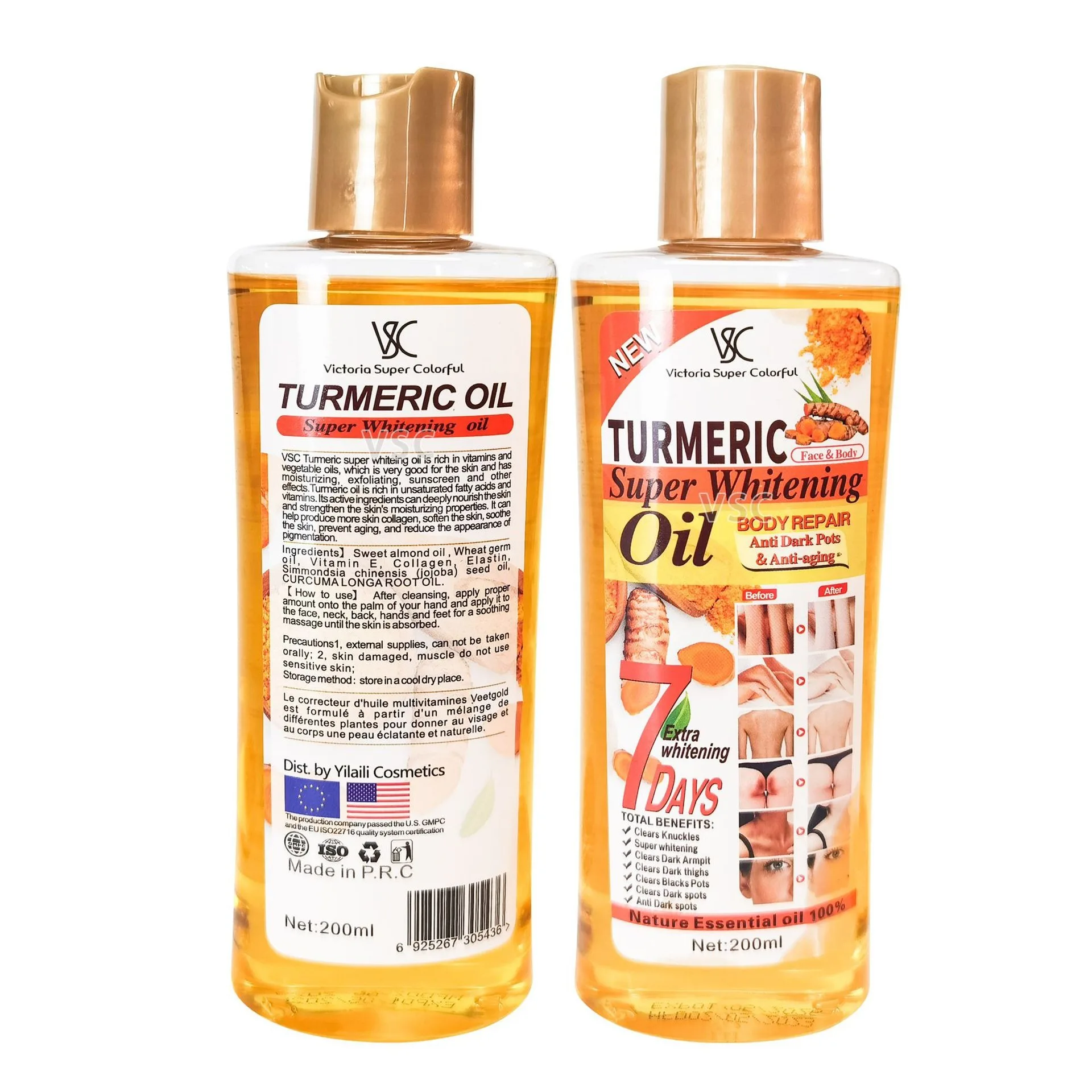Customized natural organic turmeric essential oil moisturizing and heating ginger oil body massage oil