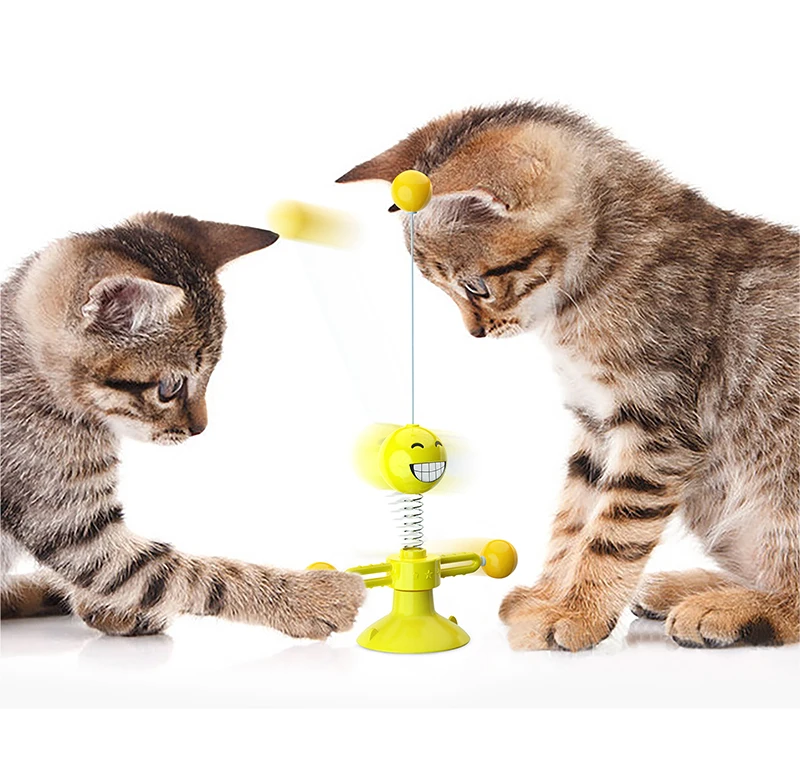 Turntable Teasing Interactive Cat Toys Self-Playing Wand Teaser Ball Toy Scratcher for Indoor