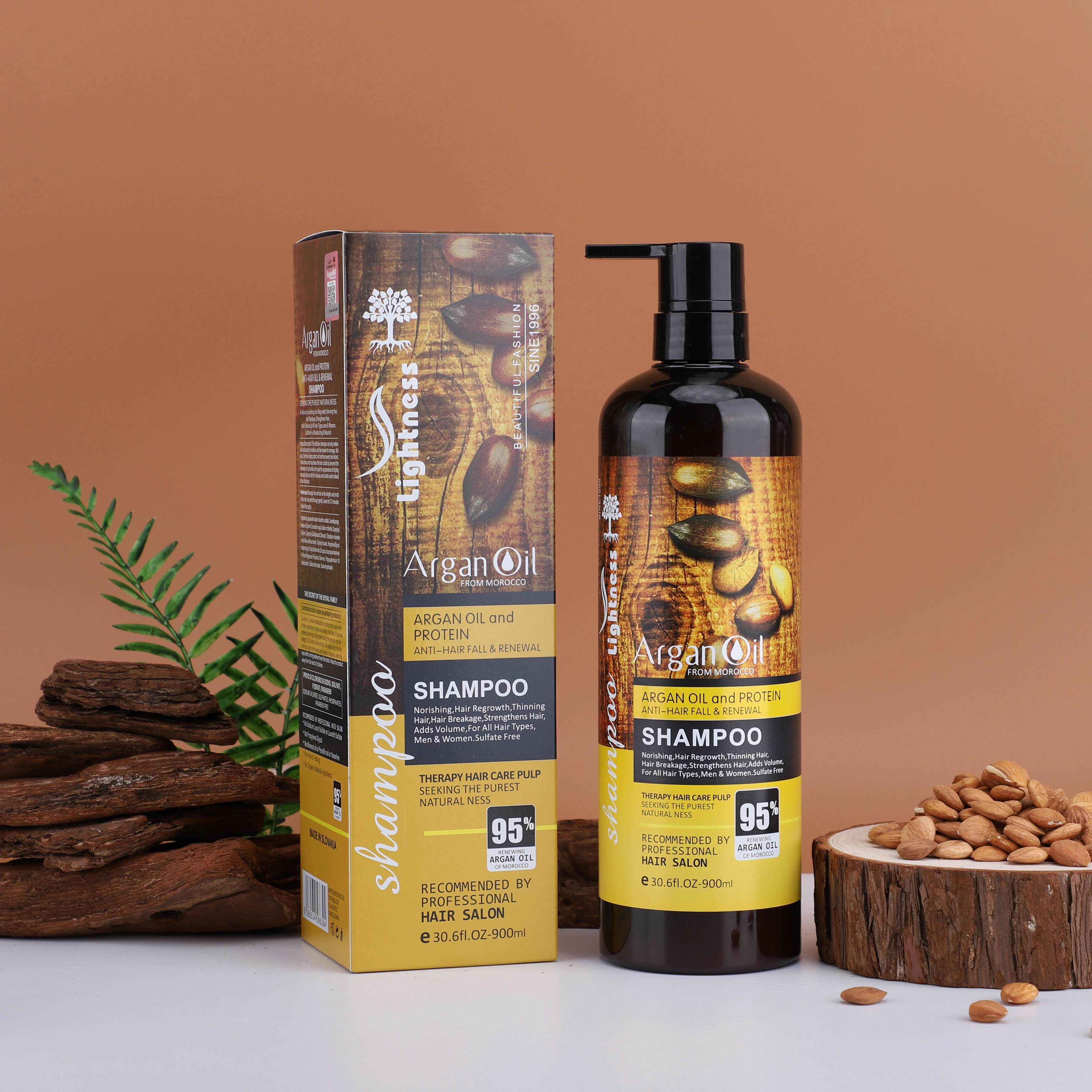 Wholesale Organic Lightness Argan Oil Shampoo Natural Moisturizing Repairing Hair Care Shampoo And Conditioner