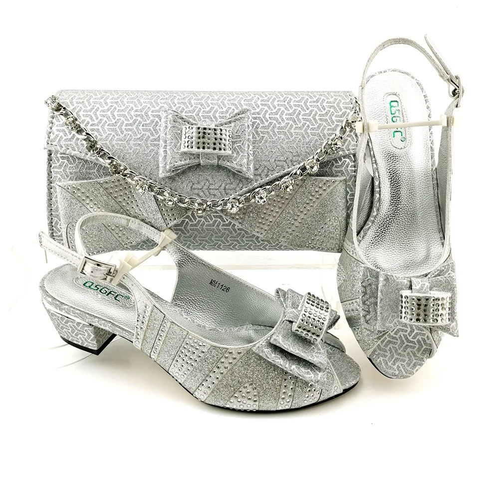 Turkey African Italian Luxury Party Women Ladies Shoe And Bag Se1 Set New Fall Gold