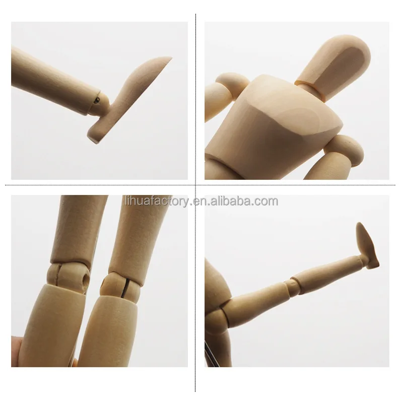 12-Inch Wooden Joint Hand Puppet Decorative Sketch Art Model Science & Engineering Toy for Kids and Collector