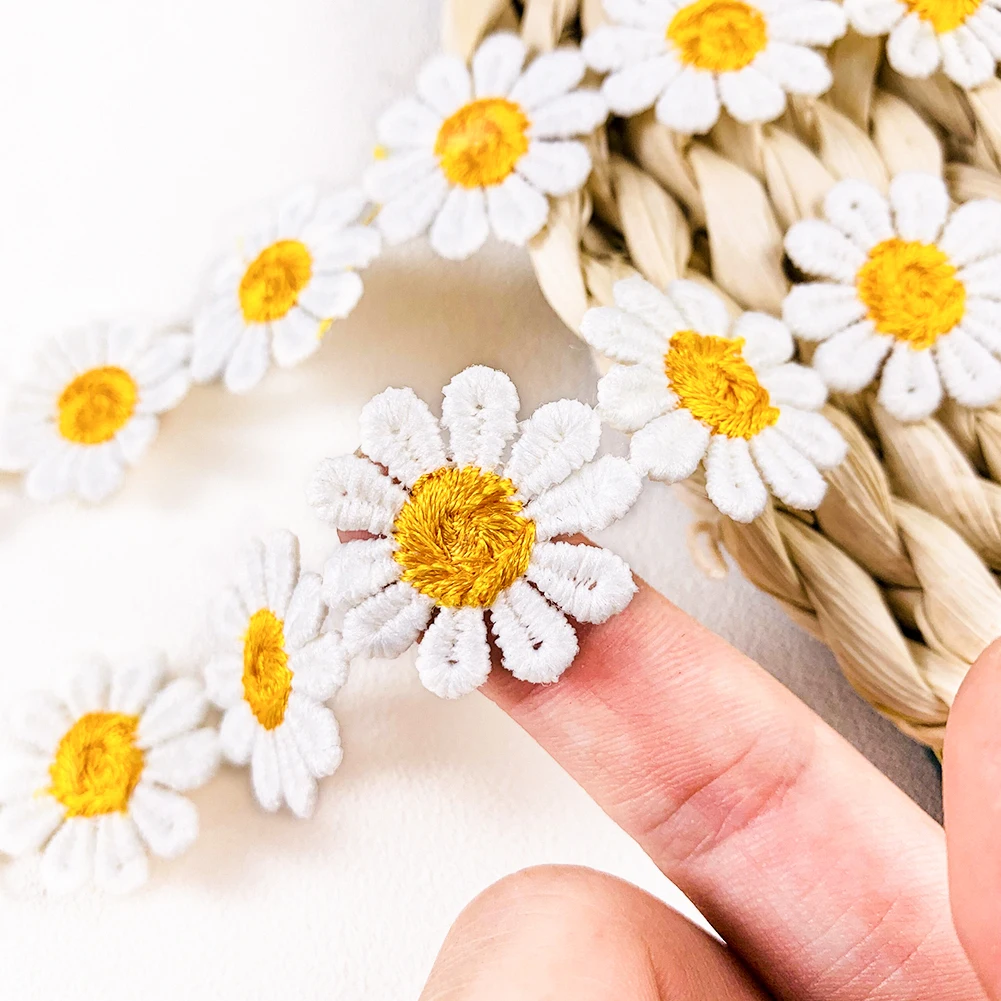 2yard/lot Daisy Lace Trim High Quality Flower Lace Fabric Embroidery Handmade Patchwork Ribbon DIY Apparel Sewing Accessories