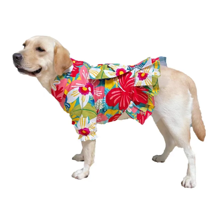 Fashion classic print pet dog skirt allah golden retriever big dog dress clothes clothing