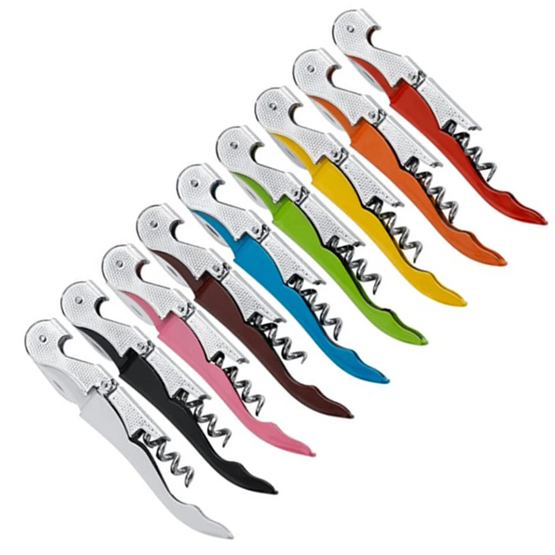 HXYSWBO117 New Steel Wire Grain No MOQ 8 Colors 72g Wine Corkscrew Wine Bottle Opener Wine Opener Stainless Steel For Christmas