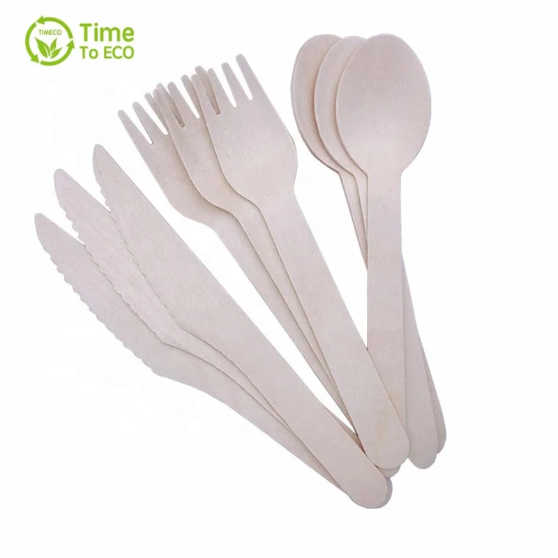 Biodegradable Disposable wooden  knife fork spoon cutlery