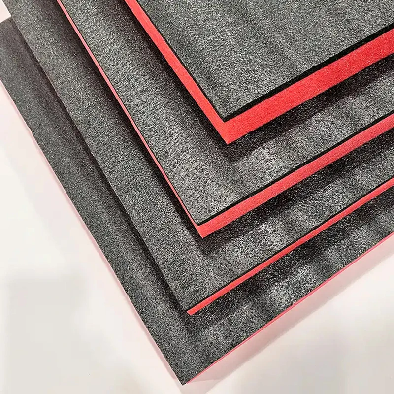 Black EPE and red EPE combination polyethylene foam cutting for easy use in hand cutting Kaizen foam for toolboxes