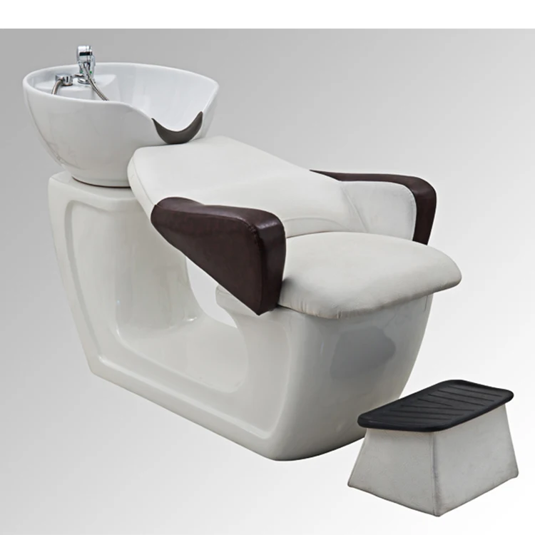 Portable modern glass fiber base hair washing shampoo chair backwash shampoo unit