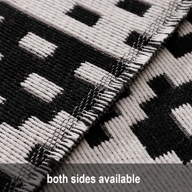 Low MOQ new process modern style available on both sides area rug for living room yarn-dyed jacquard washable area rugs carpets